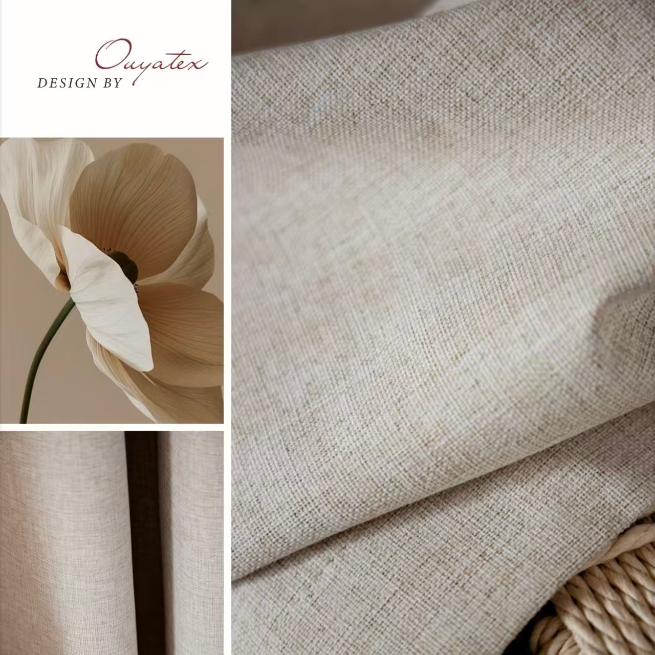 LoomLuna™ Lumi Faux Linen 100% Blackout Custom Curtains – Lightweight Blackout