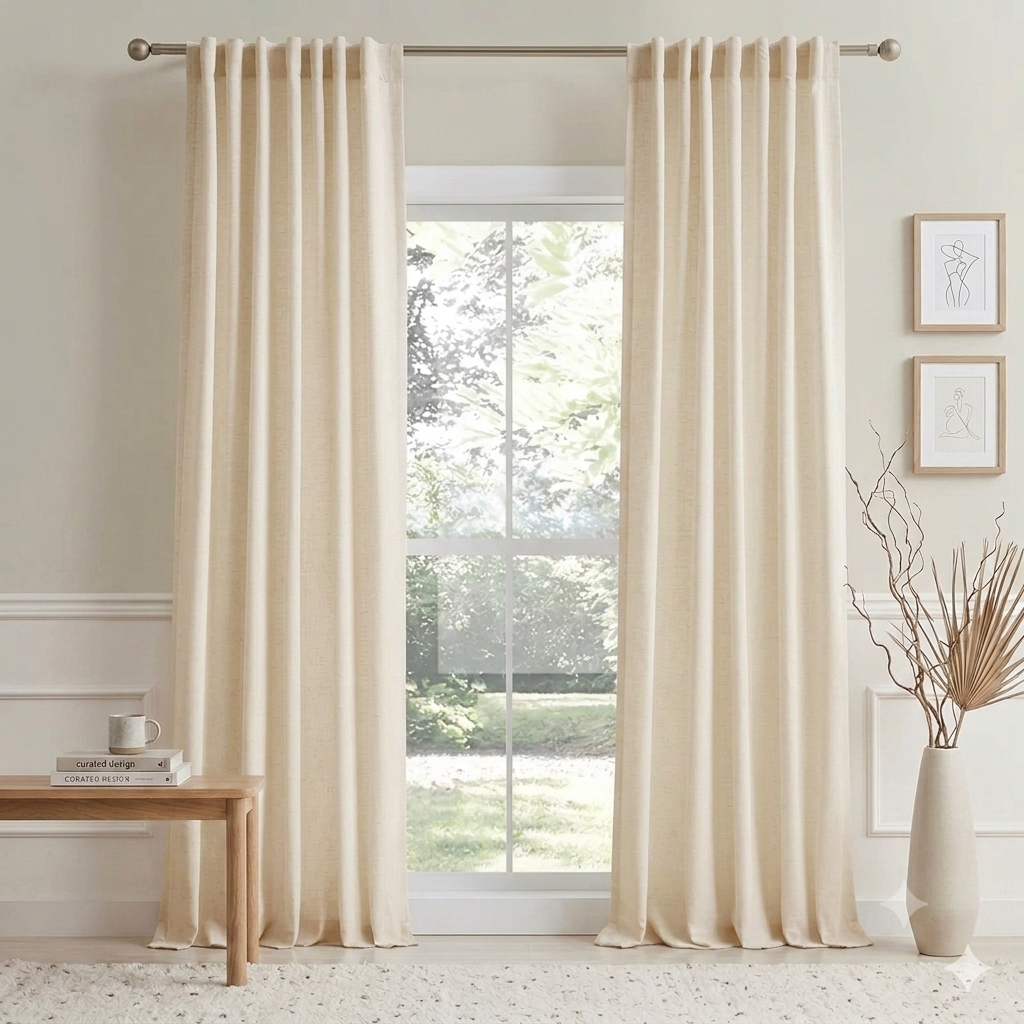 LoomLuna™ Hana Bamboo-Linen Curtains – Natural, Breathable