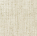 Close-up of light cream woven cotton-linen fabric with subtle speckles