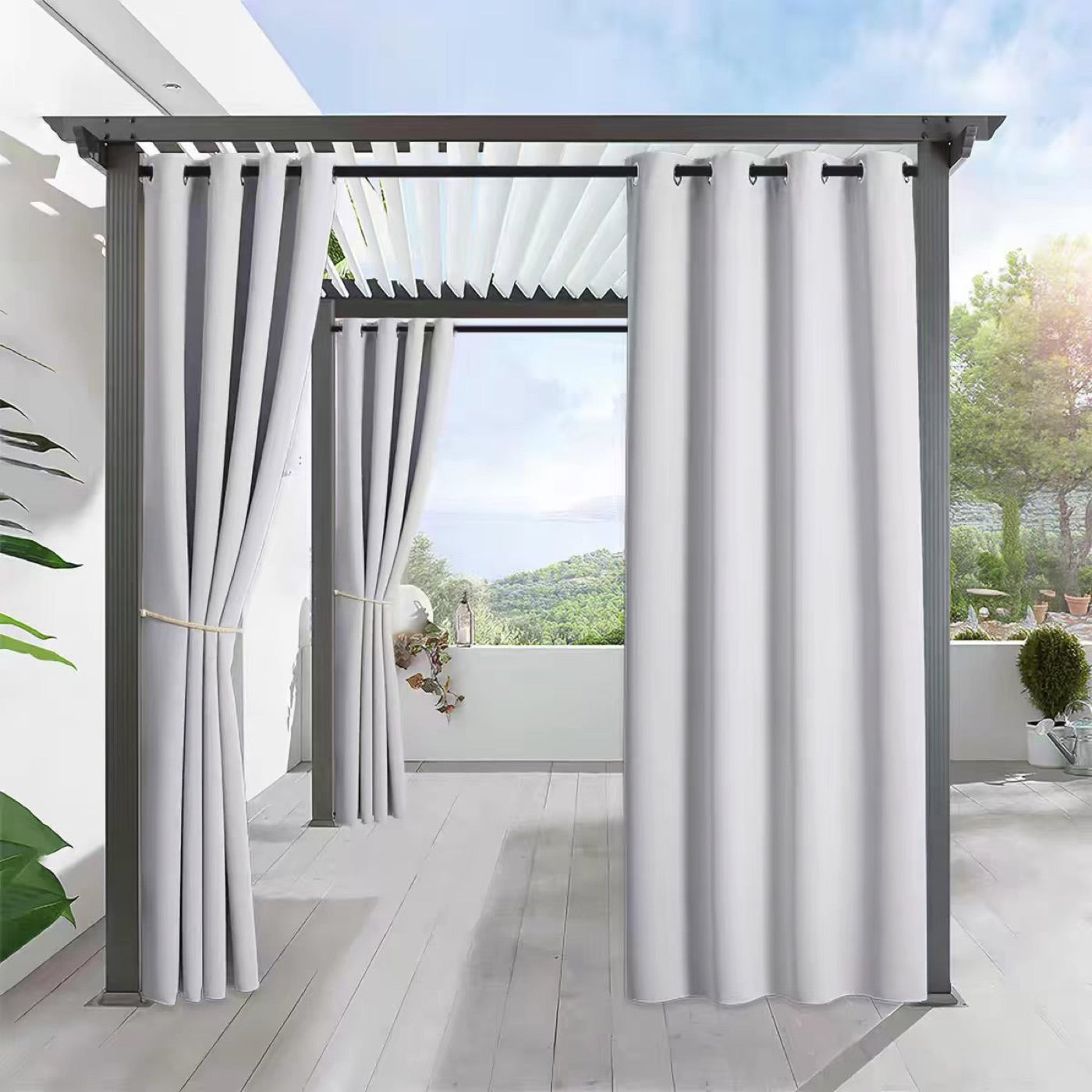 LL0007-12 White outdoor curtain color