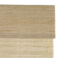 Close-up of natural tan bamboo woven shade with tight basketweave texture.