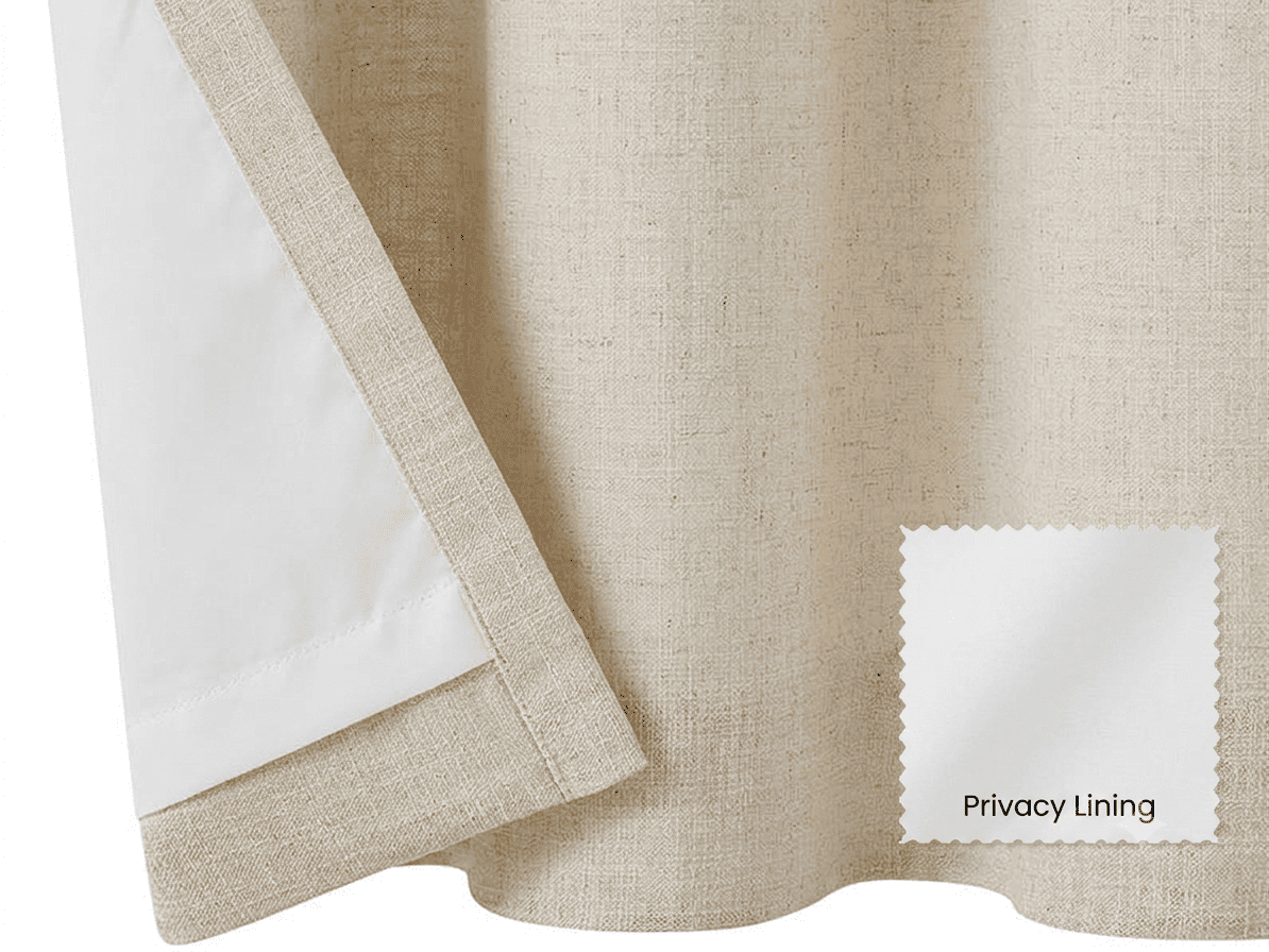 Privacy lining — white sateen back